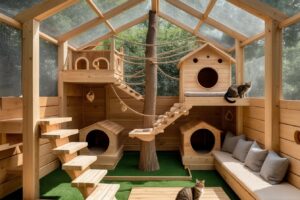 🐈 Inspiración felina con IA: Parques y estructuras para gatos